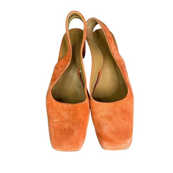By Far Danielle Orange Suede Slingback Pumps Size 36 (US 6) Made in Italy - Picture 7 of 11